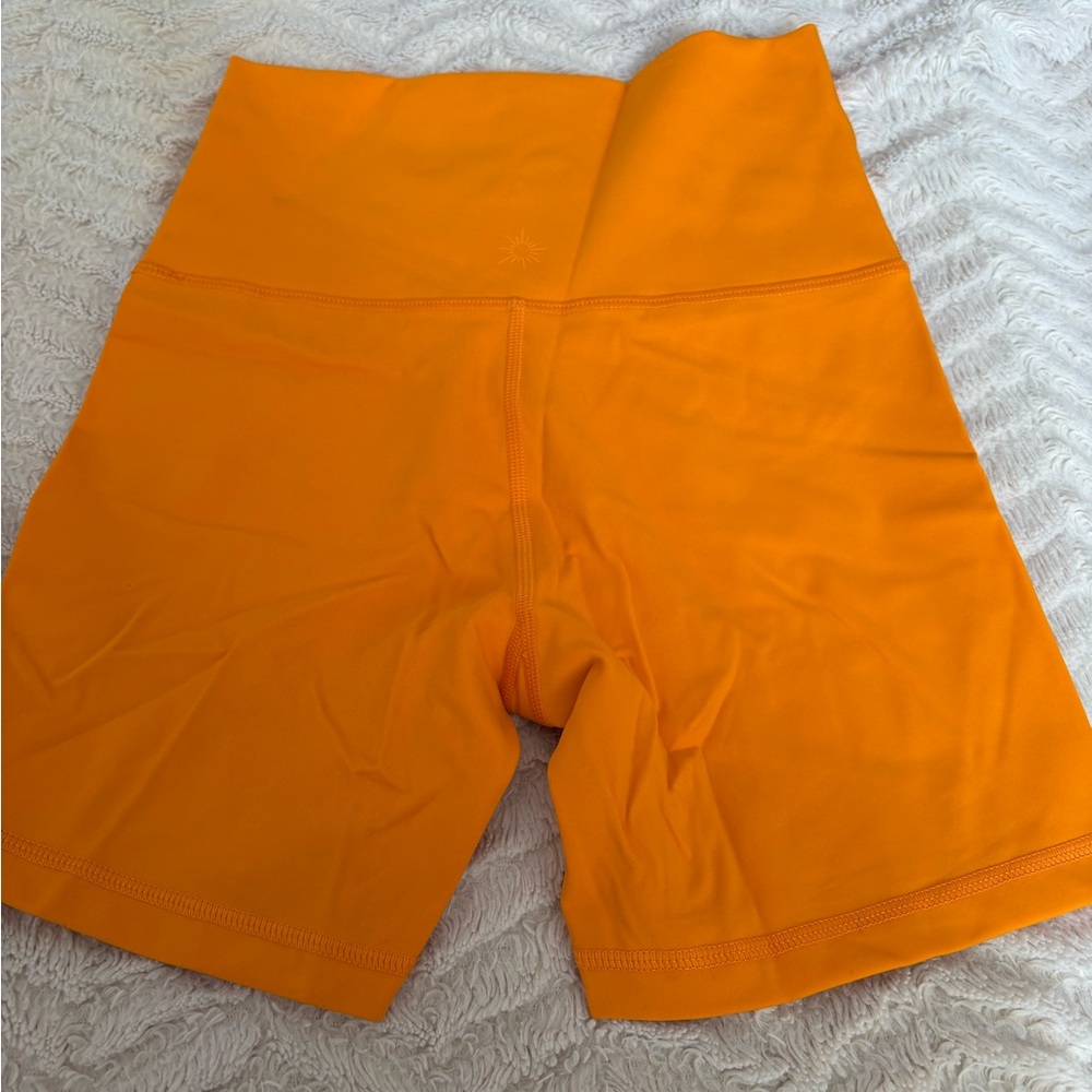 Offline by Aerie High-Waist Orange Bike Shorts with Wide Supportive Waistband